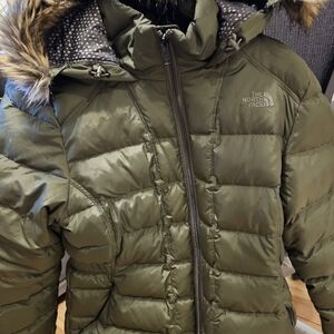 The North Face Olive Green Puffer Jacket